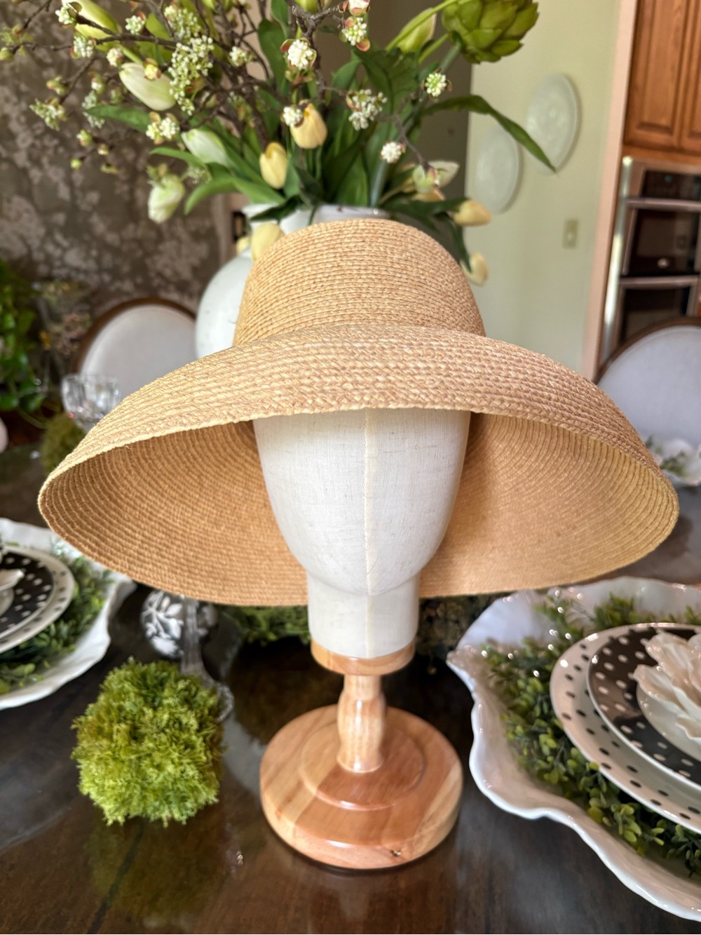 Helen Kaminski Wide Brim Straw Sun Hat - Natural Tan - Picture 2 of 8